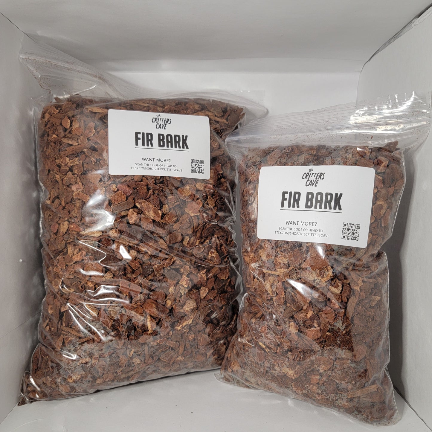 Fir Bark | Terrarium Substrate | Soil Amendment And Food Source For Isopods and springtails | Lizards | Amphibians | The Critters Cave