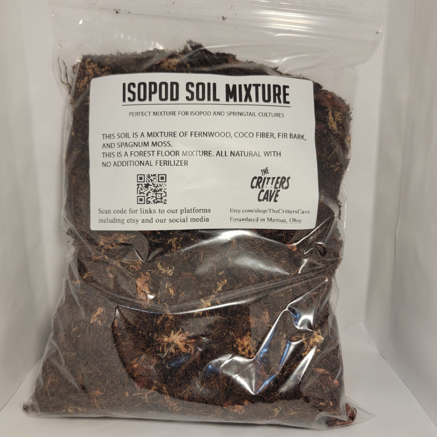 ABG mix for isopods. isopod soil. springtail soil. isopod substrate