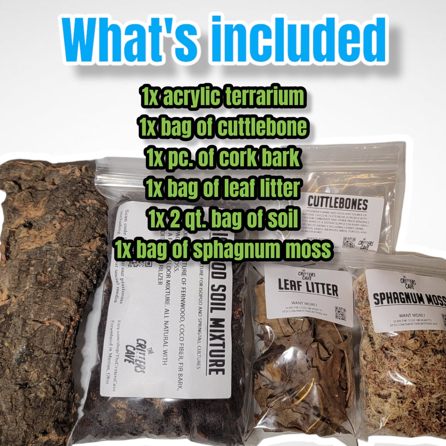 Top Opening Terrestrial Kit | Enclosure Kit For Tarantula | Baby Spiders | Millipede | Centipede | Isopods | The Critters Cave